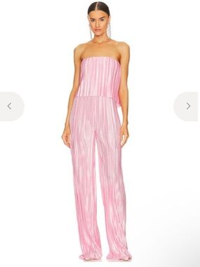 Amanda Uprichard Collina Pleated Lotus Pink Jumpsuit NWT $260